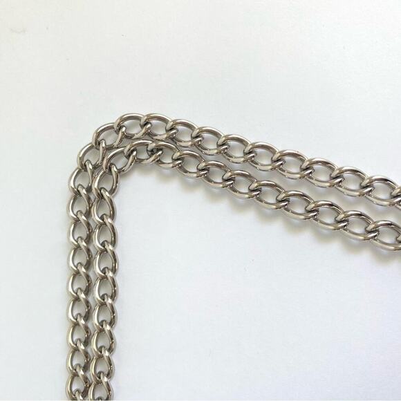 Napier Chunky Link Chain Necklace Double Layer Silver Statement Mob Wife 30” - Picture 8 of 9